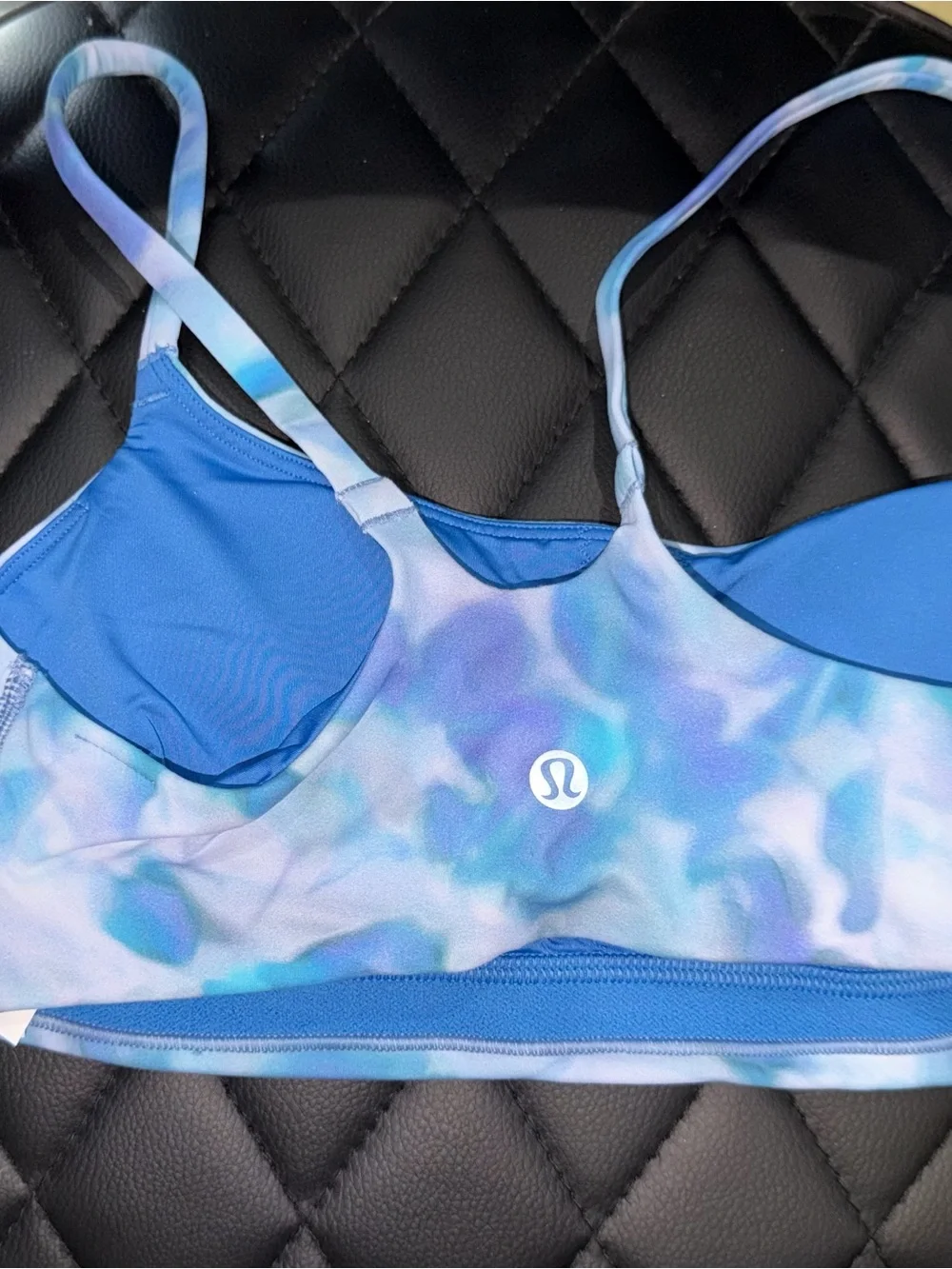 lululemon athletica Blue Lavender Watercolor Print Sports Bra